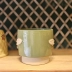 Vaso Cerâmica Cachepot Abelha Honey Bee Artesanato Decorativo Verde 14cm
