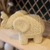 Escultura Elefante Bege Resina Estatueta Enfeite Decoração M