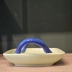 Mini Bandeja Decorativa C/ Alça Cerâmica Multiuso Verde Azul
