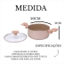 Panela De Cozinha Com Cabo Soft-Touch Baquelite Vidro Temperado Cor Champanhe