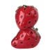 Vaso Cerâmica Formato De Fruta Sobrepostos Morango Artesanato Decorativo Vermelho 12cm