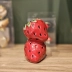 Vaso Cerâmica Formato De Fruta Sobrepostos Morango Artesanato Decorativo Vermelho 12cm