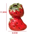 Vaso Cerâmica Formato De Fruta Sobrepostos Morango Artesanato Decorativo Vermelho 12cm