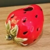 Vaso Cerâmica Forma De Fruta Morango Artesanato Decorativo Vermelho 9cm