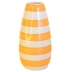 Vaso Cerâmica Laranja Listrado P/ Flores E Arranjos 12cm