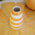 Vaso Cerâmica Laranja Listrado P/ Flores E Arranjos 12cm