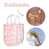 Vaso Decorativo Bolsa De Vidro Rosa 22X15X8Cm