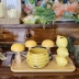 Vaso Cerâmica Formato De Fruta Sobrepostos Limão Siciliano Artesanato Decorativo Amarelo 16cm