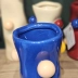Vaso Decorativo Com Bolinhas Flor Arranjo Enfeite 16Cm Azul