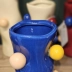 Vaso Decorativo Com Bolinhas Flor Arranjo Enfeite 16Cm Azul