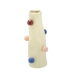 Vaso Decorativo Solitário Bolinhas Flor Arranjo Enfeite Bege